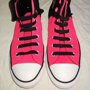 Like New- Girls Black/Pink High Top Converse- #4Jr. $20
